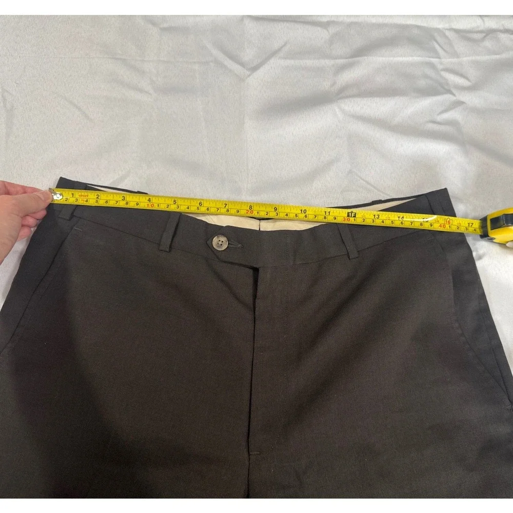 Vtg Nordstrom Clifford Ltd Men Dress Pants 32x27 Black Virgin Wool Work Office